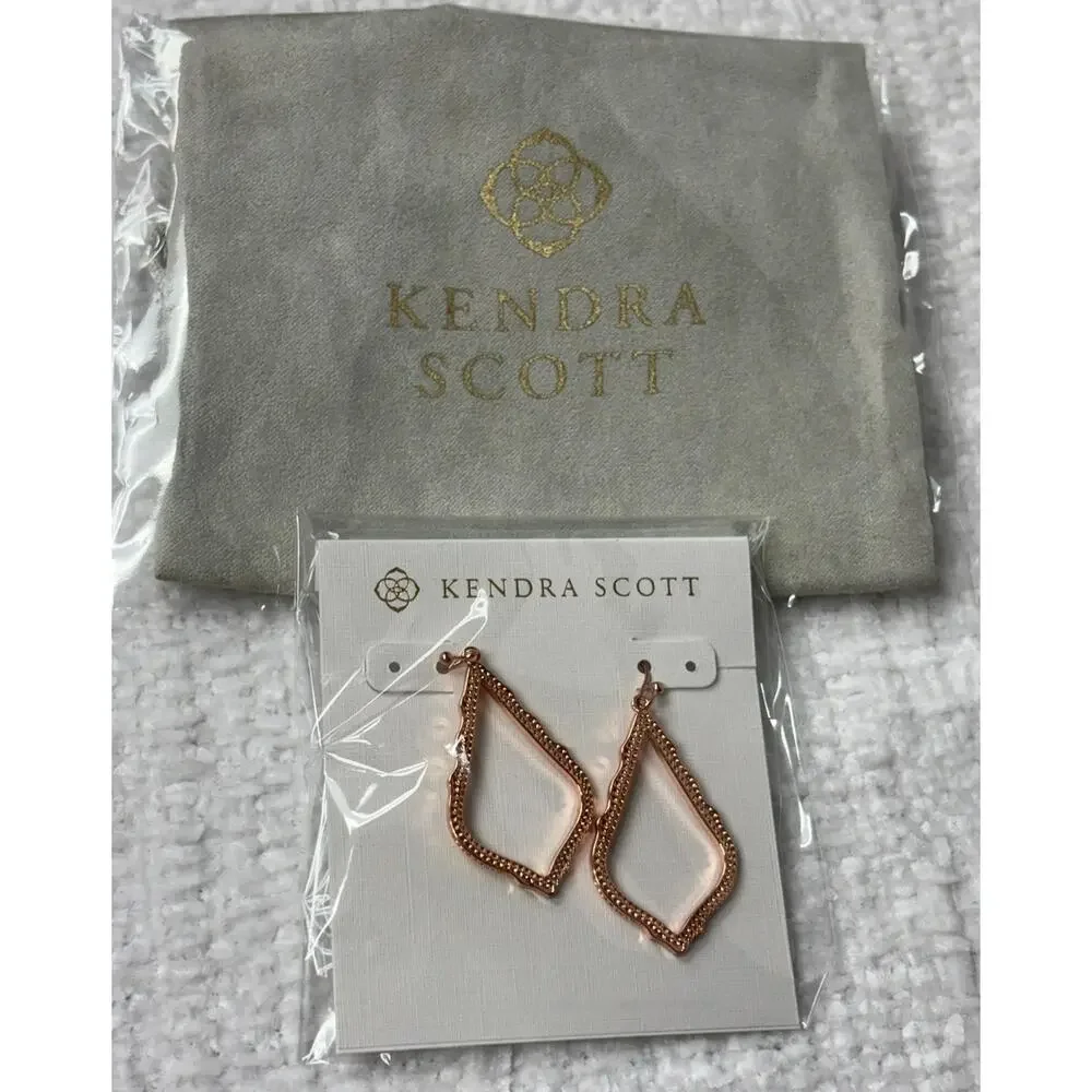 Kendra Scott Rose Gold Tone Dangle Earrings BRAND NEW #52006 - Picture 1 of 3